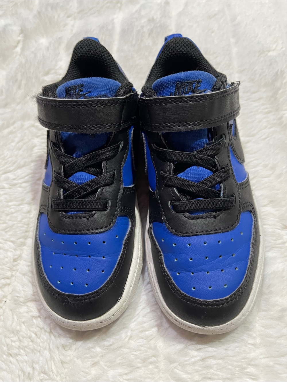 Nike Court Borough Low Recraft in Blue and Black Velcro Sneakers